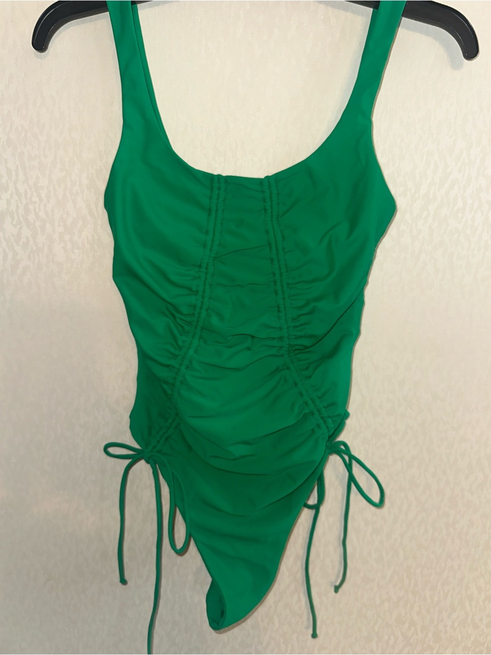 Kittenish Emerald Green One-Piece Swimsuit with Side Ties